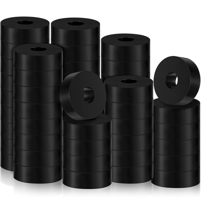 Fabbay Multi Purpose Rubber Spacer 1 OD x 3/8 ID x 1/2 Inch Thickness Black Round Rubber Washers Anti Vibration Bushings Spacers Washers for Home and Car Accessories(64 Pcs) - Image 1